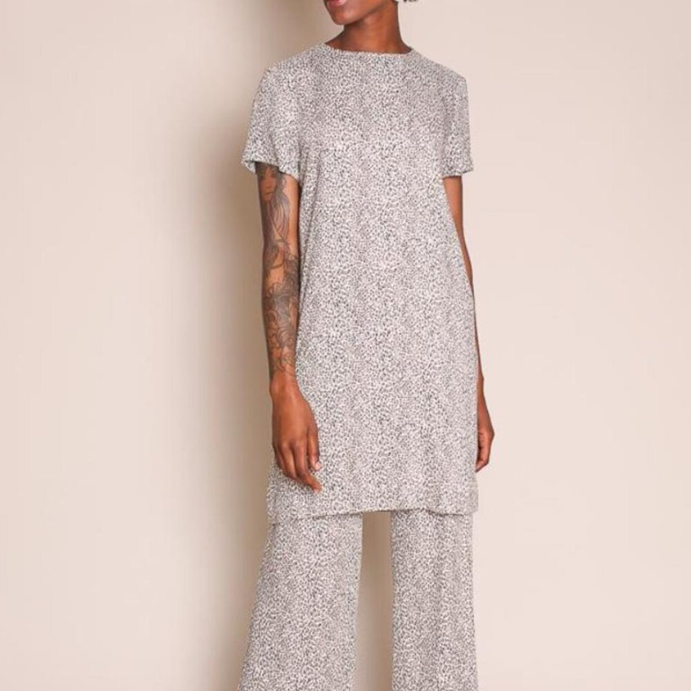 Jenni Kayne Leopard T-Shirt Dress Women Size Small 100% Viscose MSRP $275